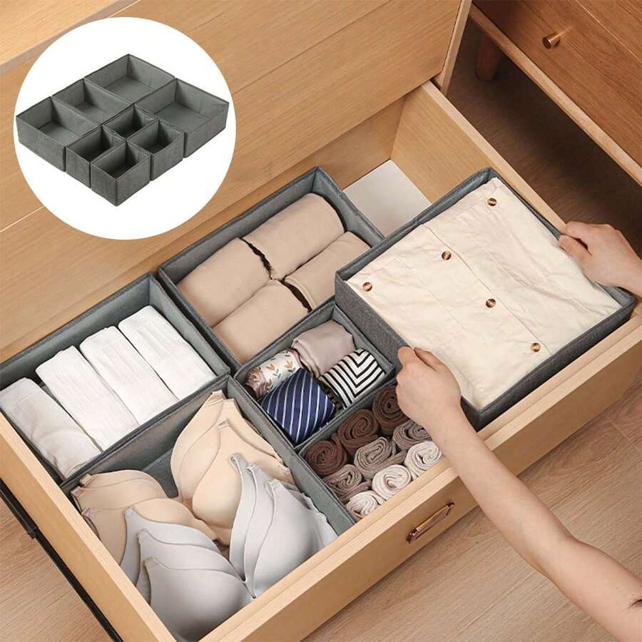 家用布艺收纳盒卧室多功能可折叠整理盒衣服裤子袜子收纳抽屉式内衣收纳盒用于衣物收纳