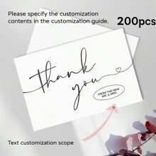 [Customized] 200/500pcs, Customized Thanksgiving Card, Photo Customization, Personalized Business Card, Customized Small Card, Desktop Business Card, Thank You Card, Invitation Card, Business Card, Waterproof Surface, Christmas & Halloween Holiday Gift - Multicolor - View 6