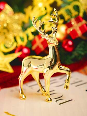 Decoration Resin Deer Sculpture, Indoor Desktop Decor, Holiday Centerpiece For Dining Table, Gold & Silver Color Best Gifts Birthday Christmas Decorations Winter Room Decor Christmas Decorations Home Christmas Gifts Christmas Decor