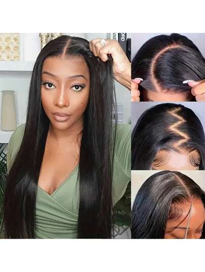 36 cali zniżki 13x4 koronki Frontier peruki ludzkie włosy 180 gęstości przezroczysta koronka czarne peruki ludzkie włosy proste włosy ludzkie włosy wstępnie wyrwane linia włosów damskie dla włosów dziecięcych peruki bezklejowe ludzkie włosy peruki bob 6-16 cali