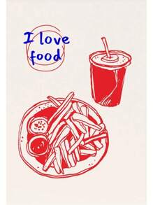 1pc Retro Kitchen Food Quotes Wine Cocktail Utensils Poster Wall Art Pictures Canvas Painting Dining Room Decor No Frame - Multicolor - View 24