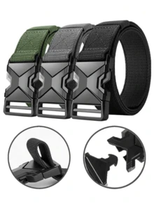 1 条纯色休闲尼龙织带腰带，适合军事训练、攀岩等户外活动，带快拆扣，男女皆宜 - A - 查看 7