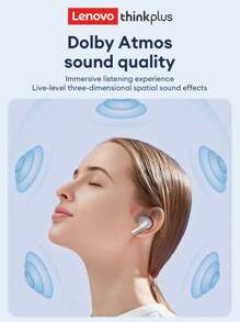 Lenovo Auriculares Bluetooth XT97-SG con sonido envolvente de alta definición, luces de colores, música/juegos, larga duración de la batería, baja latencia, micrófono sensible, cancelación pasiva de ruido, auriculares inalámbricos semi in-ear