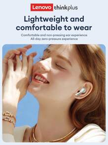 Lenovo Auriculares Bluetooth XT97-SG con sonido envolvente de alta definición, luces de colores, música/juegos, larga duración de la batería, baja latencia, micrófono sensible, cancelación pasiva de ruido, auriculares inalámbricos semi in-ear