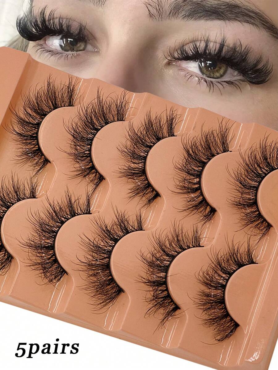 5 Cặp Lông Mi Giả D Curl Dày 3D Mềm Mịn Nga, Lông Mi, Lông Mi, Lông Mi Giả - màu đen - Xem 1