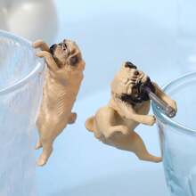 3 件创意狗狗躺在碗里鱼缸微景观装饰，办公室挂件最佳礼物 - 彩色 - 查看 8