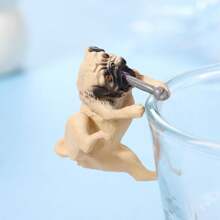 3 件创意狗狗躺在碗里鱼缸微景观装饰，办公室挂件最佳礼物 - 彩色 - 查看 11