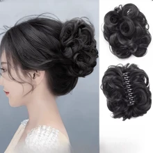 1pc Slouchy Style Long Curly Claw Ponytail Hairpiece, Ancient Hair Bun, Elastic Scrunchie, Natural-Looking Voluminous Hair Extension Claw Clips Hair Clips Hair Jaw Clip Hair Clamps Hair Clutch Hair Catcher Clip Fall Winter Hair Accessories For Women For Vacation Outfits Woman - Multicolor - View 6