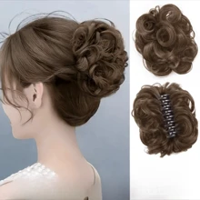 1pc Slouchy Style Long Curly Claw Ponytail Hairpiece, Ancient Hair Bun, Elastic Scrunchie, Natural-Looking Voluminous Hair Extension Claw Clips Hair Clips Hair Jaw Clip Hair Clamps Hair Clutch Hair Catcher Clip Fall Winter Hair Accessories For Women For Vacation Outfits Woman - Multicolor - View 8