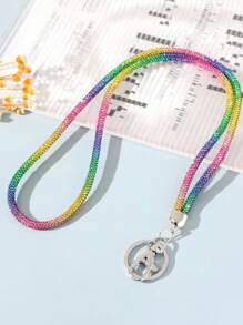 Fashionable Rhinestone Cellphone Lanyard, Long Chain Pendant For ID Badge, Key Chain, Fully Bejeweled Cross-Body Wrist Strap Car Accessories Bag Charm School Letter Cute Goth Y2k Halloween Accessories Teachers Day Bag Accessories Lanyards With Id Holder Car Accessories Bag Charms - Neck Keychain - View 18