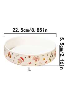 1 件圣诞陶瓷碗和盘子套装，厨具餐具盘碗，适用于谷物、蔬菜、肉类、意大利面、面包、水果、沙拉，适合户外、婚礼、派对、礼物、生日、圣诞节 - 彩色 - 查看 7