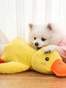 狗玩具毛绒狗发声吱吱叫玩具各种动物宠物玩具适合中大型犬毛绒小狗咀嚼玩具可爱狗伴侣礼物玩具 - 黃色 - 查看 6