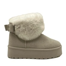 JZ Hermanos Botas con Plataforma y Forro de Peluche para mujer - Beis - Ver 2