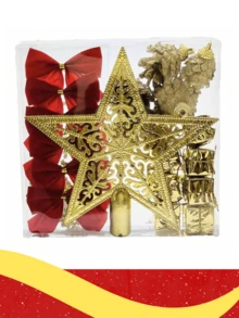 Kit 21 Hanging Ornaments Christmas Tree Complete Christmas Decoration - 金色 - 查看 2