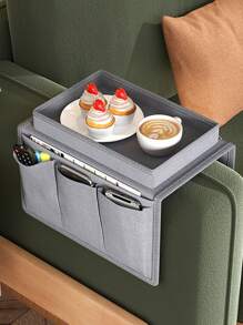 1 túi treo đựng đồ trên tay vịn ghế sofa Túi đựng đồ nhiều ngăn, Túi treo đựng đồ trên tay vịn ghế sofa Slouchy Vải Oxford có thể gấp gọn Túi đựng đồ 4 ngăn, Túi đựng đồ trên tay vịn ghế sofa, Túi tiết kiệm không gian cải thiện nhà cửa phòng khách ghế sofa, Túi đựng đồ di động trên tay vịn ghế sofa, Túi đựng đồ lặt vặt cho sách điều khiển từ xa TV - Xám - Xem 1