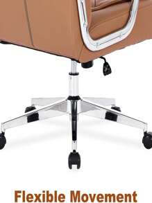 Leather Executive Office Chair With Arms And Wheels, High Back Ergonomic Computer Desk ChairAdjustable Height Swivel Office Desk Chair, 350LBS Capacity - Màu Khaki - Xem 5