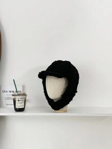 1pc Women's Warm Thermal Lined Earflap Tie Up Knit Beanie Hat, Sweet & Cute, Solid Color, Suitable For Autumn/Winter, Versatile For Cycling, Skiing & Outdoor Activities - Multicolor - View 13