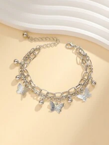 1 Bộ vòng tay thời trang Ins phổ biến của Châu Âu và Mỹ - Bướm, thiết kế đơn giản, trang trí tua rua, phù hợp cho phụ nữ mặc hàng ngày - vòng tay bướm - Xem 11