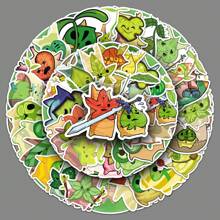 50 miếng dán Graffiti hình lá hoạt hình dễ thương, thích hợp để trang trí ván trượt, máy tính, bình nước, mũ bảo hiểm, bàn làm việc, ốp điện thoại, hộp quà, phong bì và đồ thủ công tự làm - Nhiều màu - Xem 9