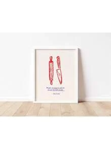 1pc Retro Kitchen Food Quotes Wine Cocktail Utensils Poster Wall Art Pictures Canvas Painting Dining Room Decor No Frame - Multicolor - View 5