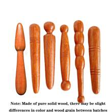 1/6 件套桃花心木圆珠按摩棒 - 多功能木制工具，用于放松、缓解疲劳和舒缓足部经络 - 彩色 - 查看 3