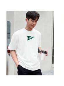 Men's Casual T-Shirt 100% Cotton The One Print Shirt Round Neck Blouse New Arrival - 白色 - 查看 1