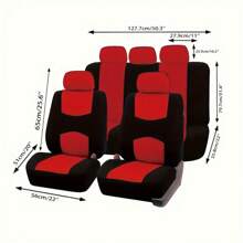 5Seat Car Seat Covers Set - Stylish, Durable Polyester With Sponge Filling For Most Vehicles - 5 Seats - View 4
