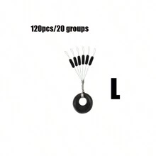 6个/套黑色橡胶椭圆形止动器钓鱼浮漂，鲶鱼钓鱼浮漂，叶形止动器 - 彩色 - 查看 16