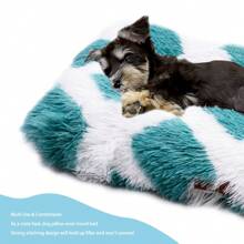 1 件毛绒宠物床垫温暖舒适柔软长毛蓬松宠物床适合所有季节的猫和狗 - 綠色 - 查看 6