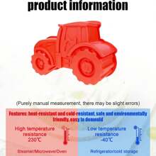 1PCTractor 硅胶烘焙模具，DIY 汽车蛋糕锅，拖拉机蛋糕装饰，洗碗机安全，用于派对蛋糕、面包、巧克力、甜点布丁等 - 彩色 - 查看 3