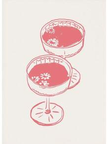 1pc Retro Kitchen Food Quotes Wine Cocktail Utensils Poster Wall Art Pictures Canvas Painting Dining Room Decor No Frame - Multicolor - View 20