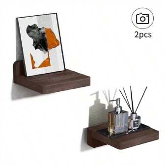 4pcs Small Floating Shelves,Wall Mounted Mini Storage Organizer Shelf,Corner Shelves Hanging Storage Rack For Home Decor,Bedroom Living Room Bathroom KitchenRoom Decor