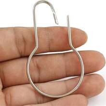 100 个 6.8 厘米长浴帘扣、葫芦扣、浴帘环、窗帘挂钩 - 銀色 - 查看 6