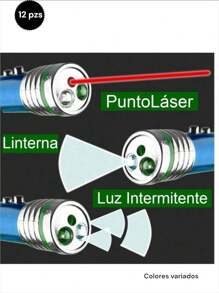 Paquete de 6 o 12 llaveros multifuncionales con mini linterna, apuntador láser rojo, lampara, y luz intermitente ideal para recuerdo de primera comunión, bautizo, cumpleaños, boda XV años, recuerdos para fiesta, souvenir para fiesta - 12 pzs - Ver 4