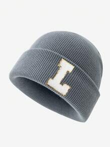 1 chiếc mũ len đan 26 chữ Unisex, mũ mùa đông ấm áp đa năng thời trang, thích hợp sử dụng ngoài trời vào mùa thu/đông, món quà tuyệt vời - Xám - Xem 29