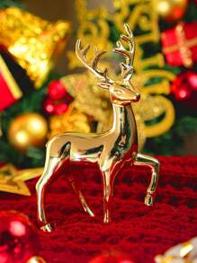 Rzeźba jelenia z żywicy dekoracyjnej, dekoracja biurka do wnętrz, świąteczny element centralny stołu jadalnego, kolor złoty i srebrny, najlepsze prezenty, urodziny, dekoracje świąteczne, zimowy wystrój pokoju, dekoracje świąteczne, prezenty świąteczne, wystrój świąteczny - Wielokolorowe - Zobacz 9