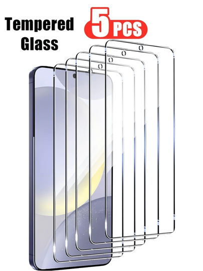 5 piezas de protector de pantalla de vidrio templado de alta definición y resistente a los arañazos, compatible con Samsung/Honor/Redmi, película protectora de pantalla de uso diario para teléfonos OPPO/Nokia/Pixel/Infinix, película protectora de pantalla de alta definición a prueba de agua, a prueba de golpes, antiarañazos y antihuellas dactilares de cobertura completa