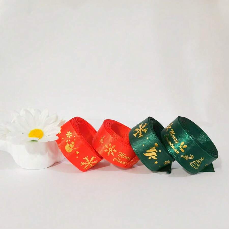 Ruy băng gói quà Giáng sinh kim loại dài 98ft/5 Yds, Ruy băng trang trí hộp quà lấp lánh dùng để trang trí Giáng sinh, Bao bì quà tặng, Phụ kiện tóc, Cà vạt trang trí bánh hoa tươi - Nhiều màu - Xem 1