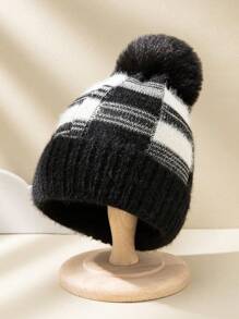 1 chiếc mũ trượt tuyết dệt kim phong cách Y2K Unisex có tua rua, nhiều kiểu mũ len ấm áp cho mùa đông ngoài trời thường ngày, thích hợp để đi làm hàng ngày - Màu be - Xem 7