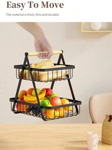 Iron Art Multi-Layer Fruit Basket Storage Rack, Creative Tabletop Snack/Fruit Bowl Holder For Living Room, Dining Table - Multicolor - View 5