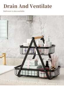 Iron Art Multi-Layer Fruit Basket Storage Rack, Creative Tabletop Snack/Fruit Bowl Holder For Living Room, Dining Table - Multicolor - View 6