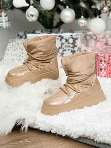 Royalfashion Damen Schlupf-Schneestiefel in schwarz Dabenda - Braun - Übersicht 6