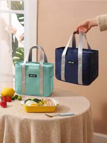 1 túi đựng đồ ăn trưa cách nhiệt sọc - Chống thấm nước và di động, Thích hợp cho trường học và văn phòng - Túi đựng hộp cơm trưa giữ thực phẩm tươi ngon, Giấy bạc giữ nhiệt, Túi đựng Bento, Túi tote, Dã ngoại nhà bếp - Nhiều màu - Xem 9