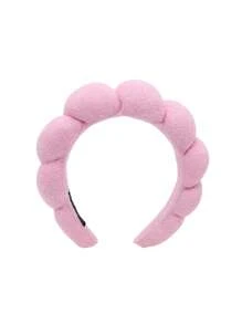 1 件，用于洗脸或面部的 Spa 头带，护肤头带，化妆发带海绵，洗脸头带，用于运动或瑜伽的蓬松发带，女士和女孩的时尚配饰，很棒的礼物，粉色 - 粉色 - 查看 5