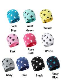 Bộ mũ len dệt kim in hình ngôi sao và khăn quàng cổ cho bé và trẻ em mùa thu/đông, thích hợp cho ngày lễ, tụ họp, tiệc tùng, du lịch, mặc hàng ngày, quà tặng ngày lễ - Nhiều màu - Xem 11