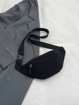 Corduroy Dames Heuptas Schouder Crossbody Tas, Mode Handtas