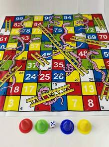 1pc Snake Ladder Board Game - Ideal For Improving Parent-Child Relationship And Strategic Skills - Multicolor - View 2