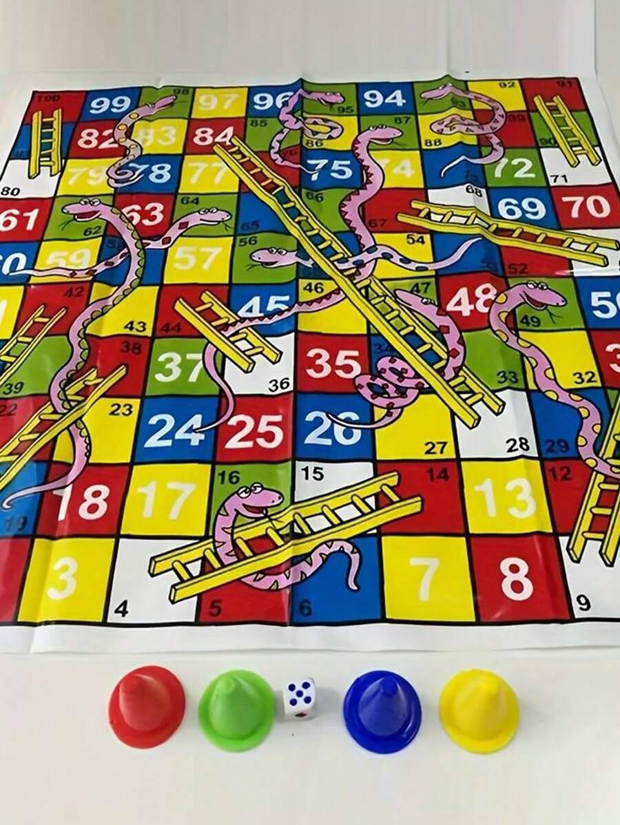1pc Snake Ladder Board Game - Ideal For Improving Parent-Child Relationship And Strategic Skills