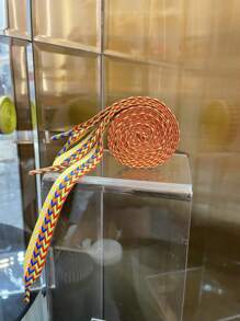 1 对时尚彩色箭头涤纶鞋带，黑色和白色，1.5 厘米宽，编织条纹花边，适合男士、女士、学生、厚底运动鞋、休闲鞋和系带鞋 - 120cm - 查看 15