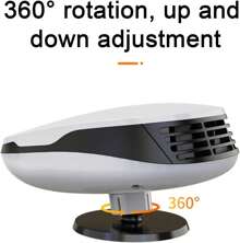Calentador de coche de 12 V, descongelador, calentador portátil de coche, ventilador 2 en 1, con base giratoria de 360 grados, 120 W, calienta rápidamente el parabrisas descongelado y blanco niebla - Blanco - Ver 5